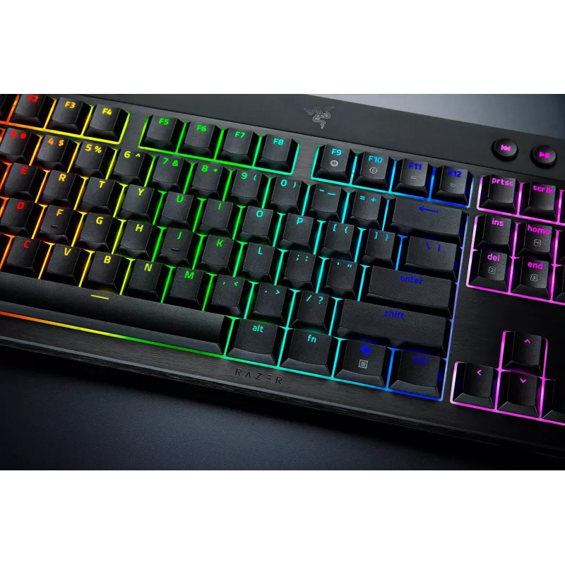 Razer SchwarzWidow V4 Low-Profile Tenkeyless HyperSpeed Tastatur Gaming USB RF Wireless Bluetooth QWERTY US International Schwarz