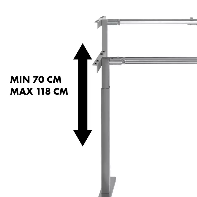 Manuell höhenverstellbarer Schreibtisch MACLEAN MC-790NG — max. Belastung 60 kg, max. Höhe 120 cm