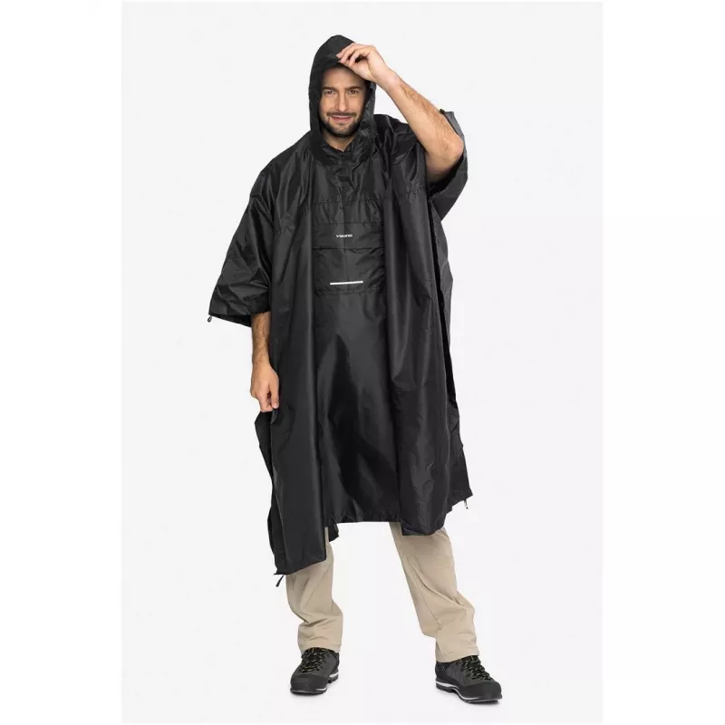 Erwachsenen-Regenponcho VIKING Vesper Rucksack Schwarz UNI