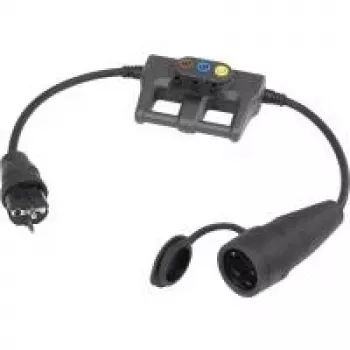 VOLTCRAFT Messadapter [ Schutzkontaktstecker-Gummi-Stecker - Schutzkontaktstecker-Gummi-Kupplung] DLA-1L 16 (DLA-1L 16)