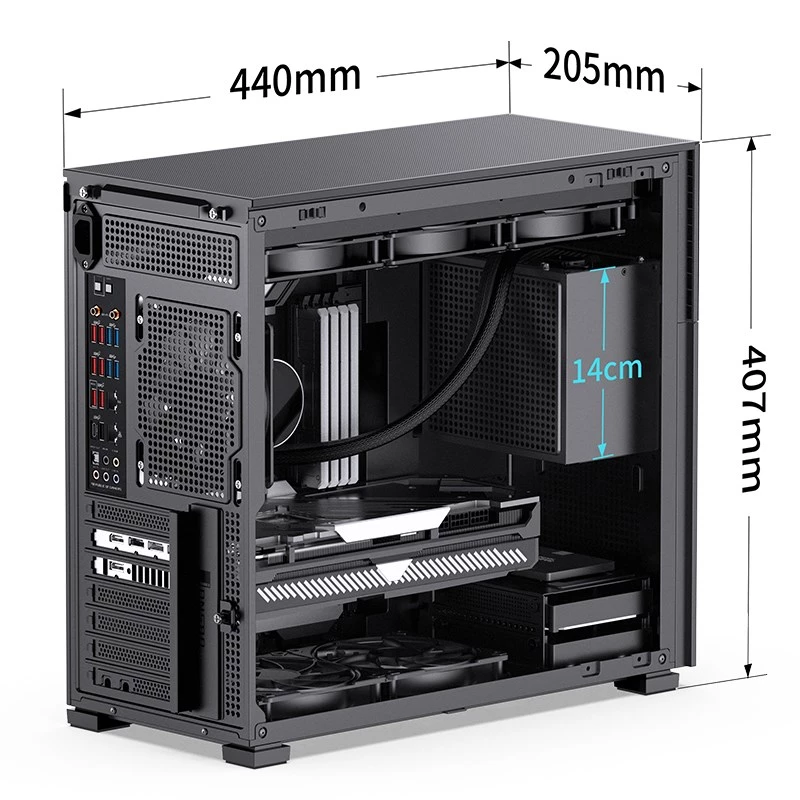 PC-Gehäuse Jonsbo D41 MESH Midi Tower Schwarz