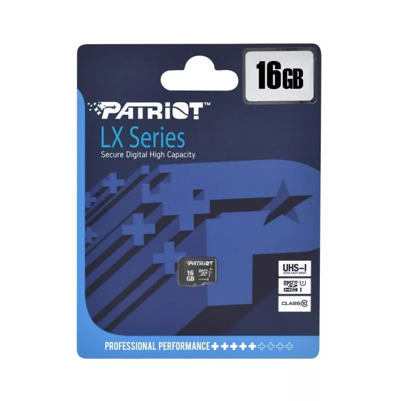 MicroSDHC-Speicherkarte PATRIOT PSF16GMDC10 — 16 GB, Class 10, UHS-I (U1), 80 MB/s, schwarz