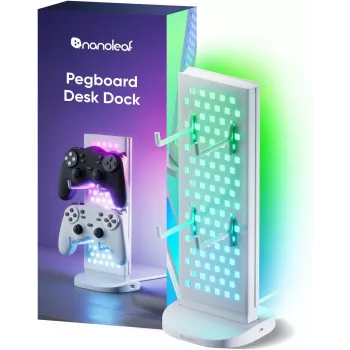Nanoleaf Pegboard Desk Dock, Weiß | 15 W | RGB
