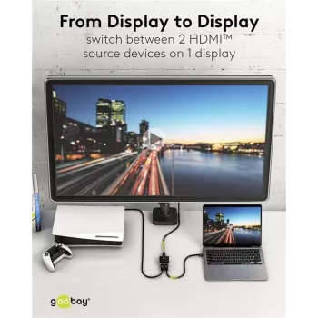 Goobay Manuelle HDMI™-Umschaltbox 2 to 1 (4K @ 60 Hz) (58486)