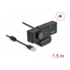 Webcam DeLOCK 96400 8 MP 3840 x 2160 Pixel USB 2.0 Schwarz