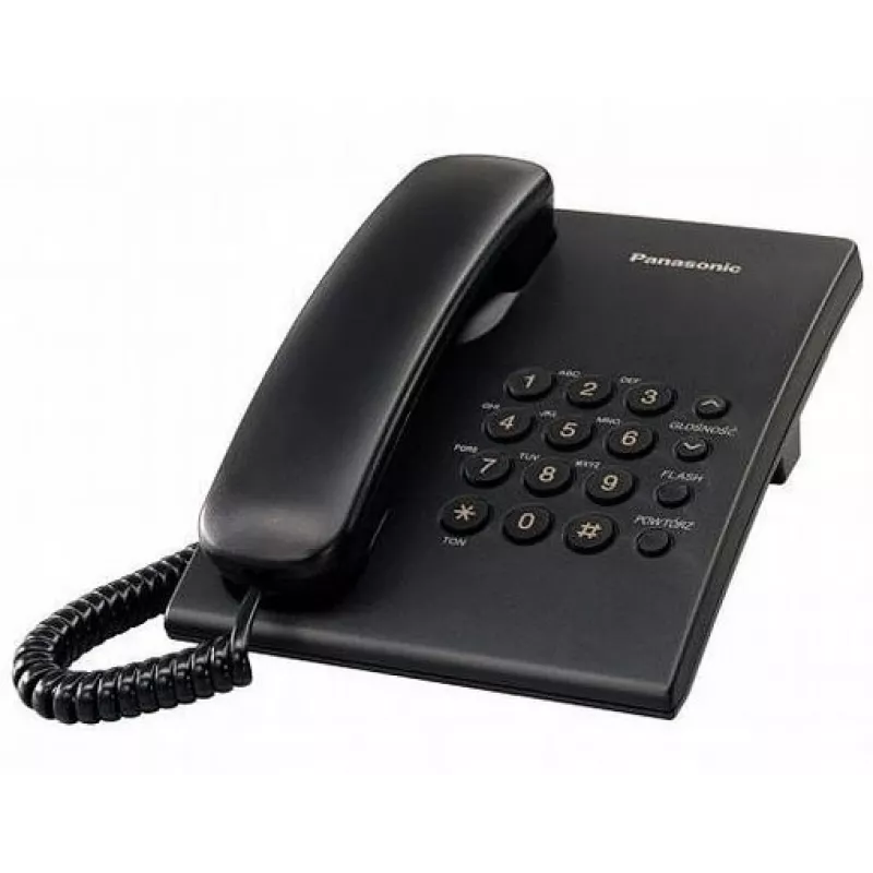 Schnurgebundenes Telefon Panasonic KX-TS500 Schwarz mit Anruferkennung und Freisprecheinrichtung