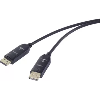 Renkforce Glasfaser / DisplayPort Verbindungskabel DisplayPort Stecker, DisplayPort Stecker 20,00 m Schwarz RF-6117770 8K UHD DisplayPort-Kabel (RF-6117770)