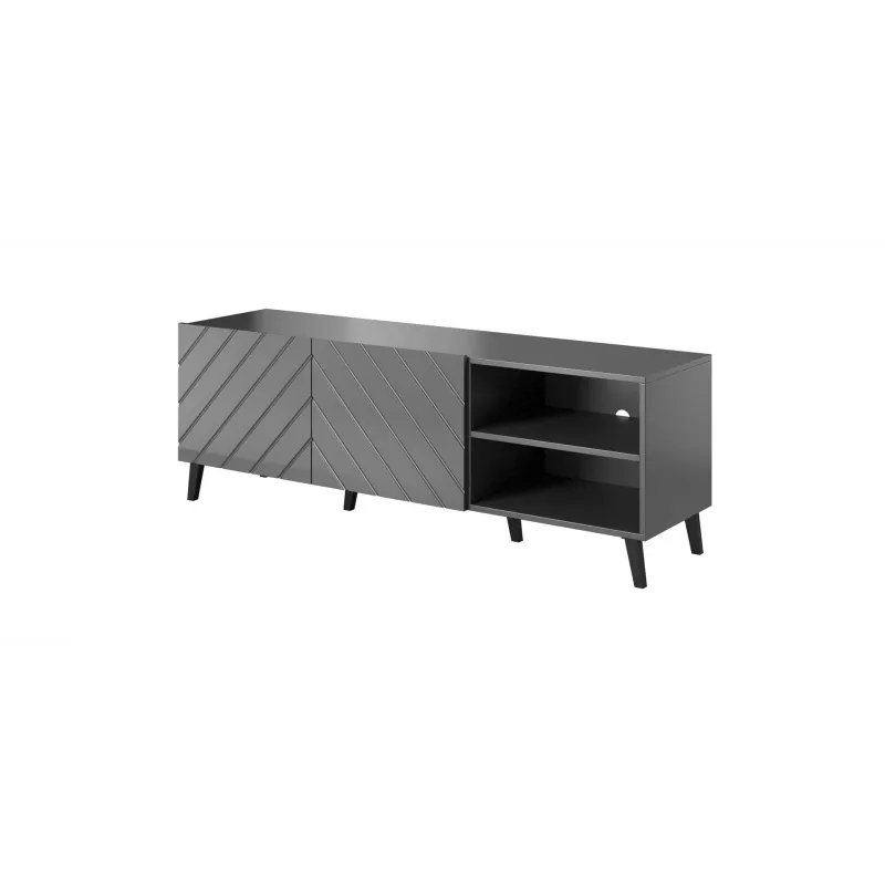 RTV-Schrank ABETO 150x42x52 Graphit/glänzend