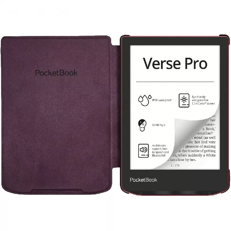 Folio-Hülle für 6-Zoll-E-Book-Reader PocketBook Shell — Schwarz/Weiß, 112 × 160 × 12,5 mm