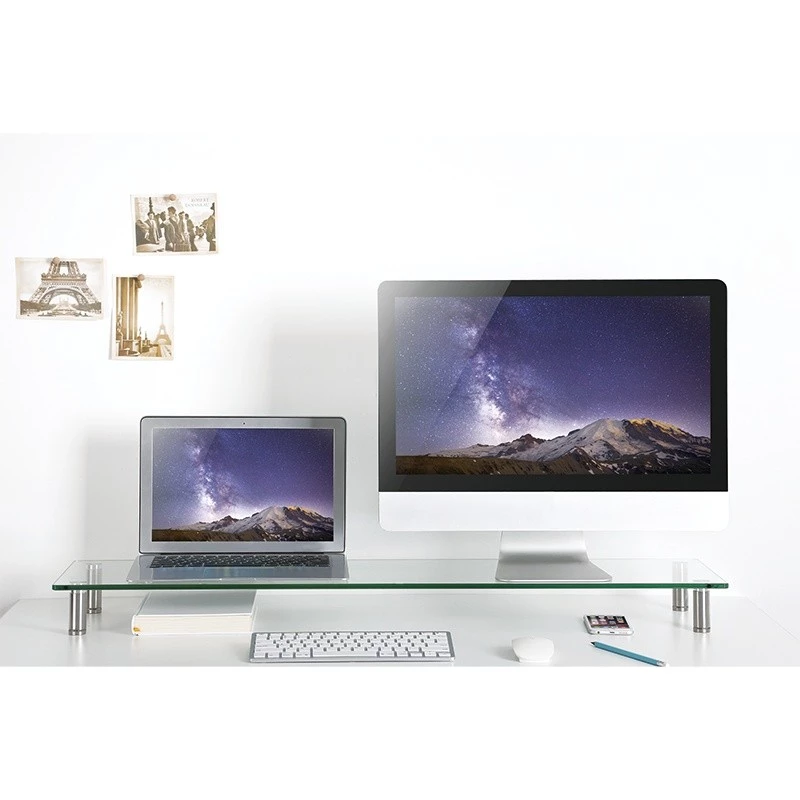 Monitorerhöhung mit Glasplatte 1000 mm lang