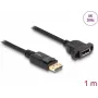 DeLOCK DisplayPort 1.4 Kabel 8K 30 Hz Stecker zu Buchse 1 m Panelmontage schwarz