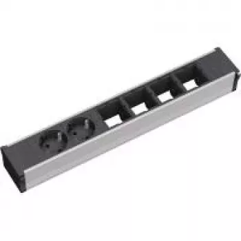 Steckdosenleiste 2 AC Steckdosen Bachmann 912.005 Schwarz Silber