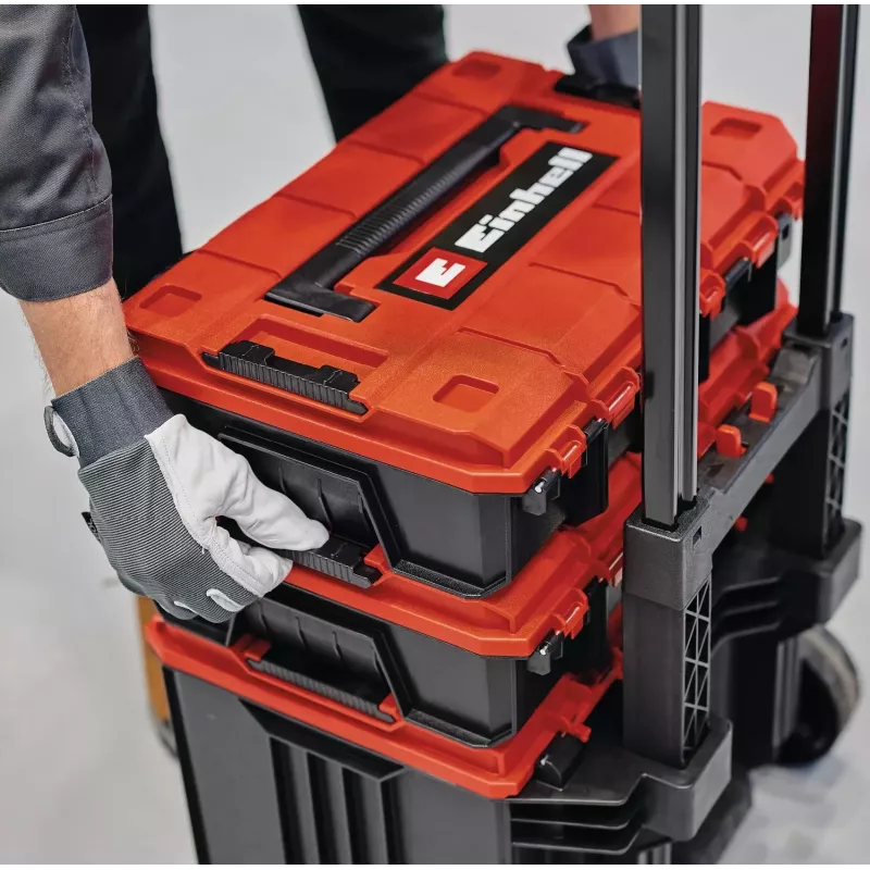 Werkzeugkoffer Einhell E-Case Tower Schwarz Rot Polypropylen Hitzebeständig Spritzwassergeschützt