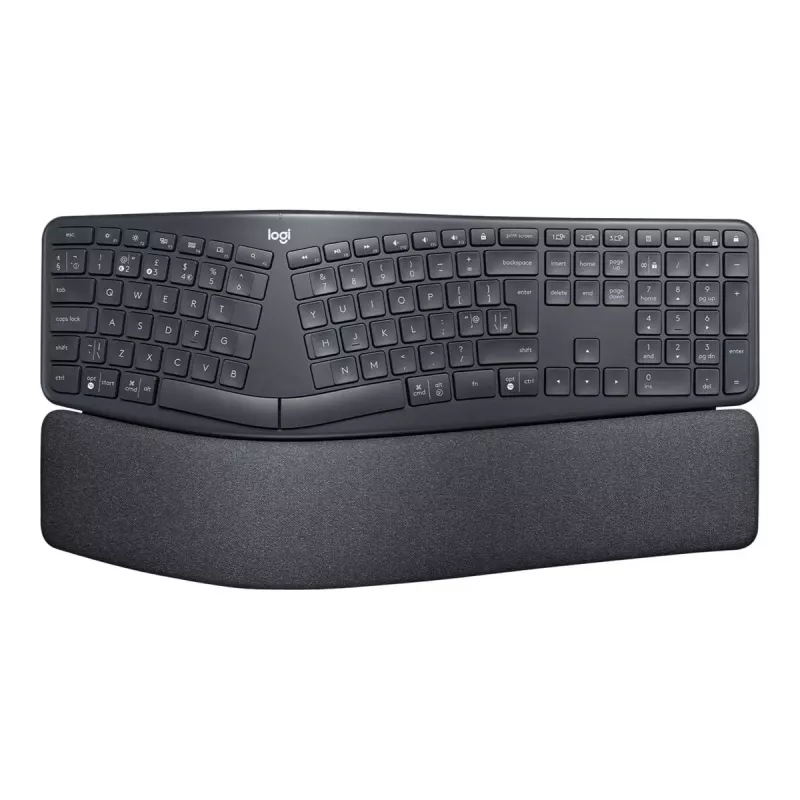 Logitech ERGO K860 - Tastatur - Kabellos - 2,4 GHz, Bluetooth 5.0 - QWERTY - GB - Graphit