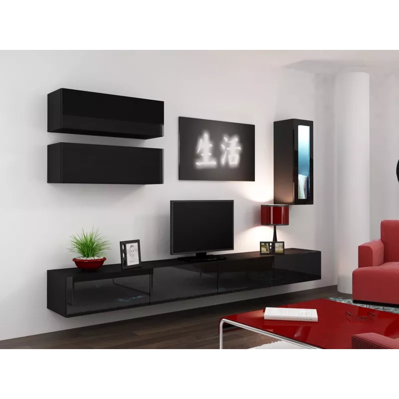 Cama TV-Ständer VIGO 140 30/140/40 schwarz/schwarz glänzend