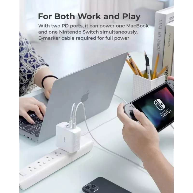 AUKEY PA-B6S Weiß Omni a Mix GaN ultraschnell Wandladegerät