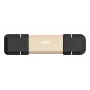 USB-Flash-Laufwerk Silicon Power DS72 1 TB, USB 3.2 Gen 2, Typ-A und Typ-C, Aluminium/Gummikappe, Gold