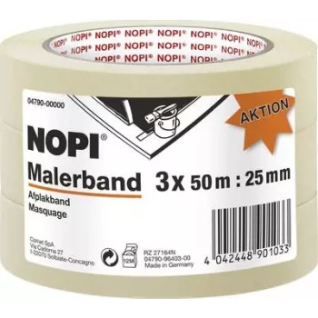 Masking tape Tesa model 04790 beige 50 m × 25 mm for painting and surface protection