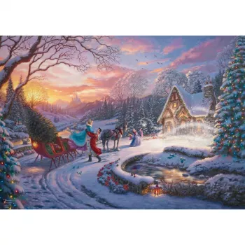 Thomas Kinkade Studios: Disney Dreams Collection - Cinderella Bringing Home the Tree, Puzzle 1000 Teile