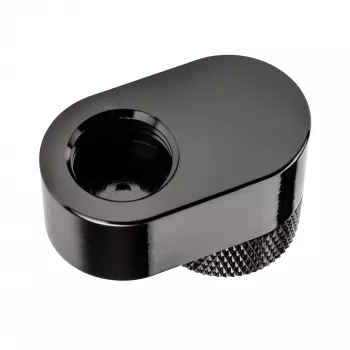XSPC Rotary 14mm Offset G1/4 Fitting, Chrom Schwarz - abgewinkelter Drehverbinder für Wasserkühlung