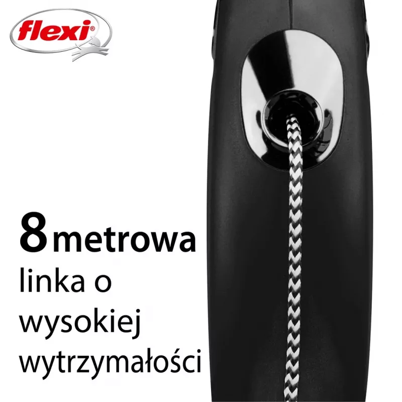 Flexi neu CLASSIC 8 m Schwarze Hundeleine mit Rollmechanismus