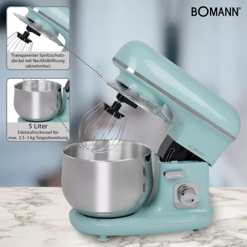 Bomann KM 6030 CB Küchenmaschine 1100 W 5 L Mintfarbe