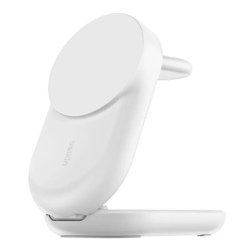 Indoor-Ladegerät Belkin UltraCharge 25W Qi2 3in1 Magnetisches Ladegerät EU Weiß Rund