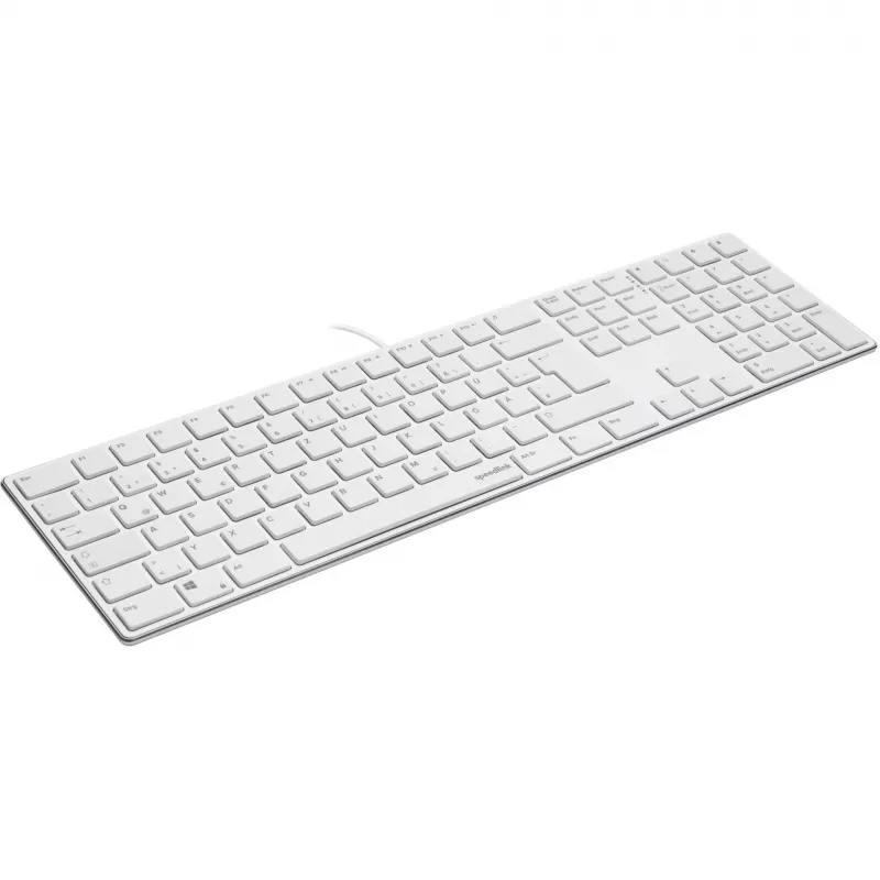 Tastatur Speedlink RIVA schlank Metal Scissor Weiß — kabelgebundene flache Scherenschalter-Tastatur, weiß