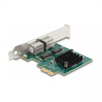 DeLOCK PCI Express x1 Karte 2 x RJ45 Gigabit LAN BCM Grau