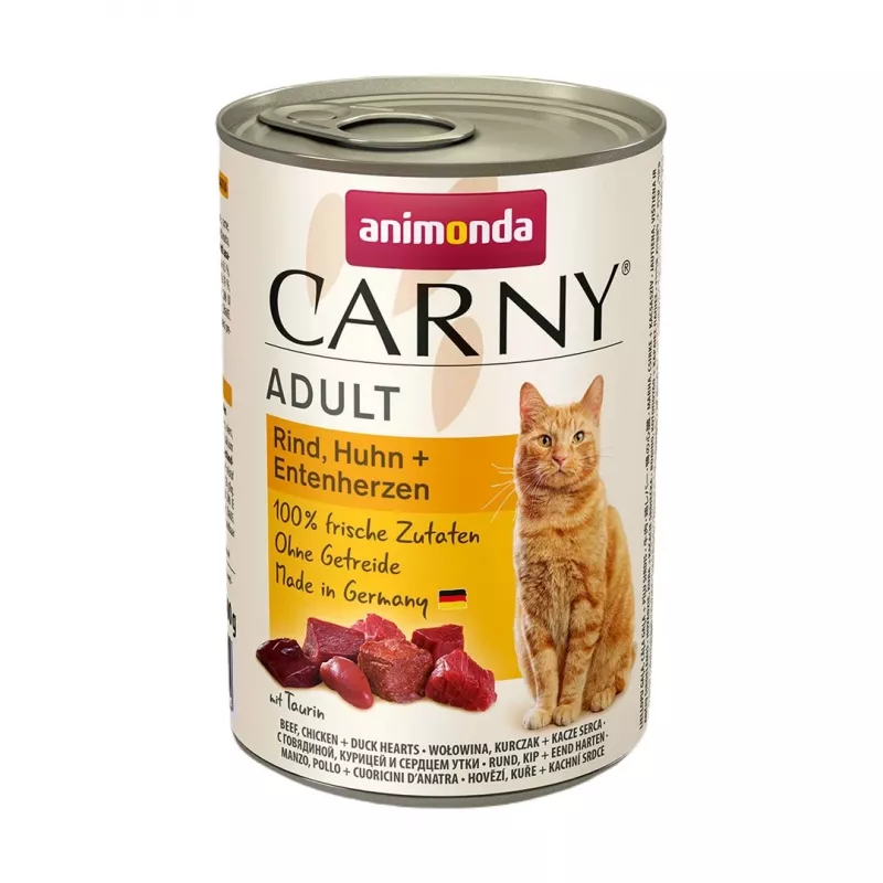 Nassfutter für Katzen animonda Carny Rind in Dose 400 g — adult, glutenfrei, soja- und zuckerfrei