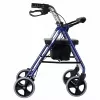 Rollator mit vier Rädern und Sitz, blau/schwarz