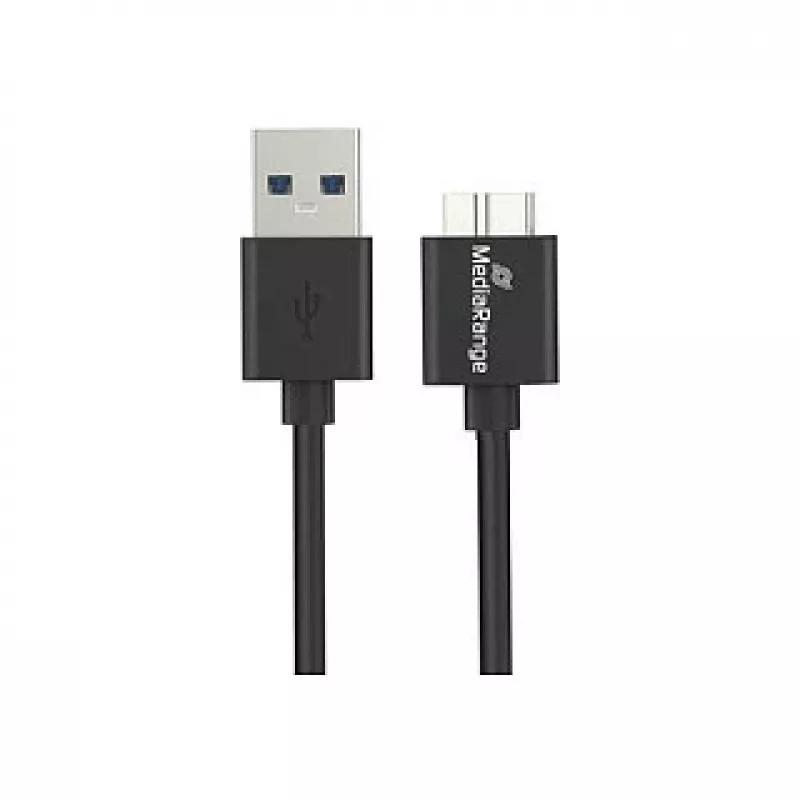 USB-Kabel MediaRange MRCS240 — USB A auf Micro-USB B, USB 3.2 Gen 1 (3.1 Gen 1), 1,8 m, schwarz