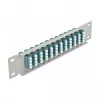 Glasfaser-Patchpanel DeLOCK 10 Zoll 12 Port LC Quad Aqua 1U Grau
