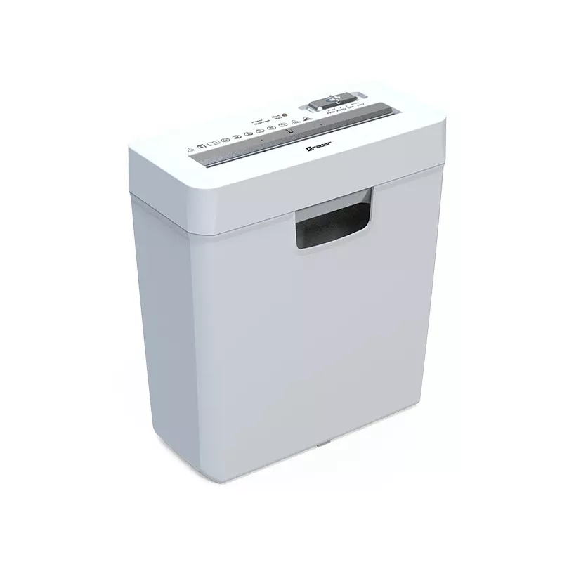 Aktenvernichter TRACER Tracer 47584 — Kreuzschnitt 6 mm, bis zu 5–6 Blatt, 10 L Behälter, weiß