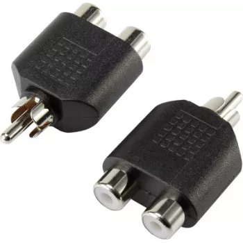 SpeaKa Professional RCA Audio Y-Adapter [1x RCA-Stecker – 2x RCA-Buchse] Schwarz (SP-7870160)