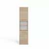Badezimmer-Standschrank Top e shop S40 SONOMA — Eichenfarbener Rahmen, freistehend, 6 Regalböden, 400×300×1700 mm