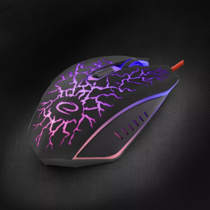 Esperanza MX211 LIGHTNING - Maus - USB - Hiiri - Optisch - 6 Tasten - Schwarz