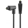Goobay Glasfaserkabel, 2 m, Schwarz - Toslink-Stecker > Toslink-Stecker 90°, Schwarz (41595)