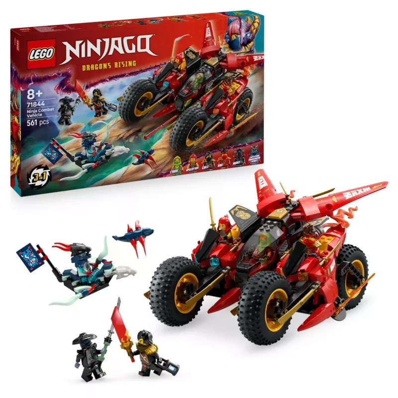 LEGO Ninja Kampffahrzeug Set 71844 — NINJAGO, 561 Teile, 6 Minifiguren, bewegliche Teile, 140×240×220 mm