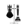 ZWILLING CLASSIC 3-teilige Rasiergarnitur mit Rasierhobel, Pinsel und Halter - schwarz