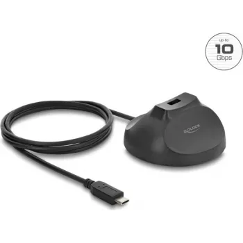 DELOCK Magnetischer Standfuß USB Typ-A Buchse auf USB Typ-C Stecker 10 Gbit/s Dockingkabel 1,2 m (64365)