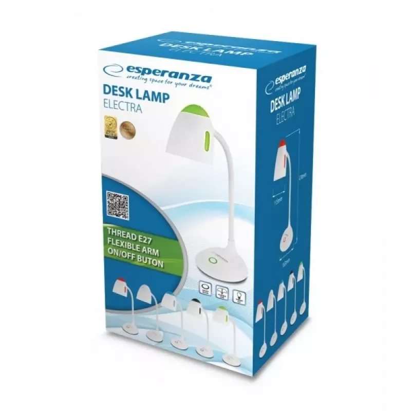 Esperanza ELD110W Tischlampe E27 12 W LED Weiß