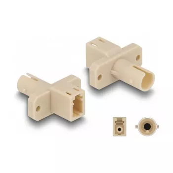 DeLOCK Optical Fiber Hybrid Coupler LC Simplex female auf ST Simplex female beige