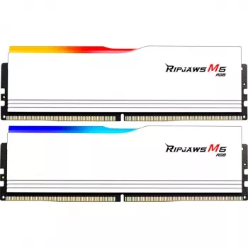 DIMM 64 GB DDR5-6000 (2x 32 GB) Dual-Kit, Arbeitsspeicher Weiß, F5-6000J3040G32GX2-RM5RW, Ripjaws M5 RGB, INTEL XMP