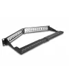 DeLOCK 19 Zoll Keystone Patch Panel 24 Port mit Zugentlastung 1HE abgewinkelt schwarz