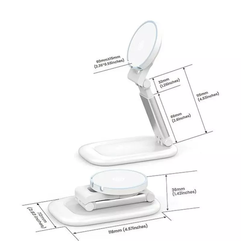 Magnetständer SODI BM-310 weiß MagSafe — magnetischer Telefonständer kompatibel mit MagSafe-Ladegeräten