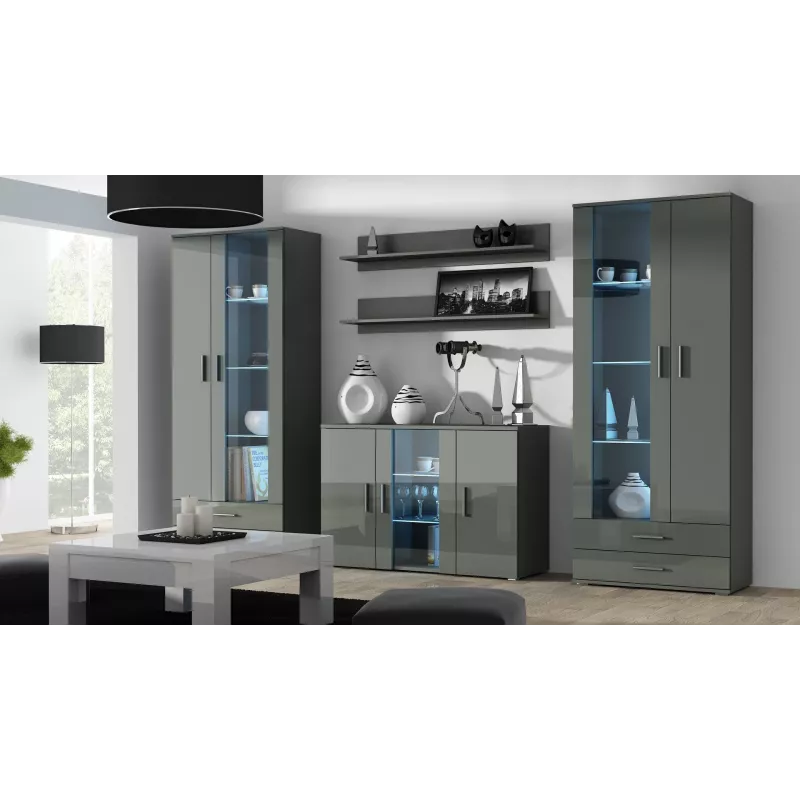 Cama Sideboard 120 cm SOHO S7 grau/grau glänzend