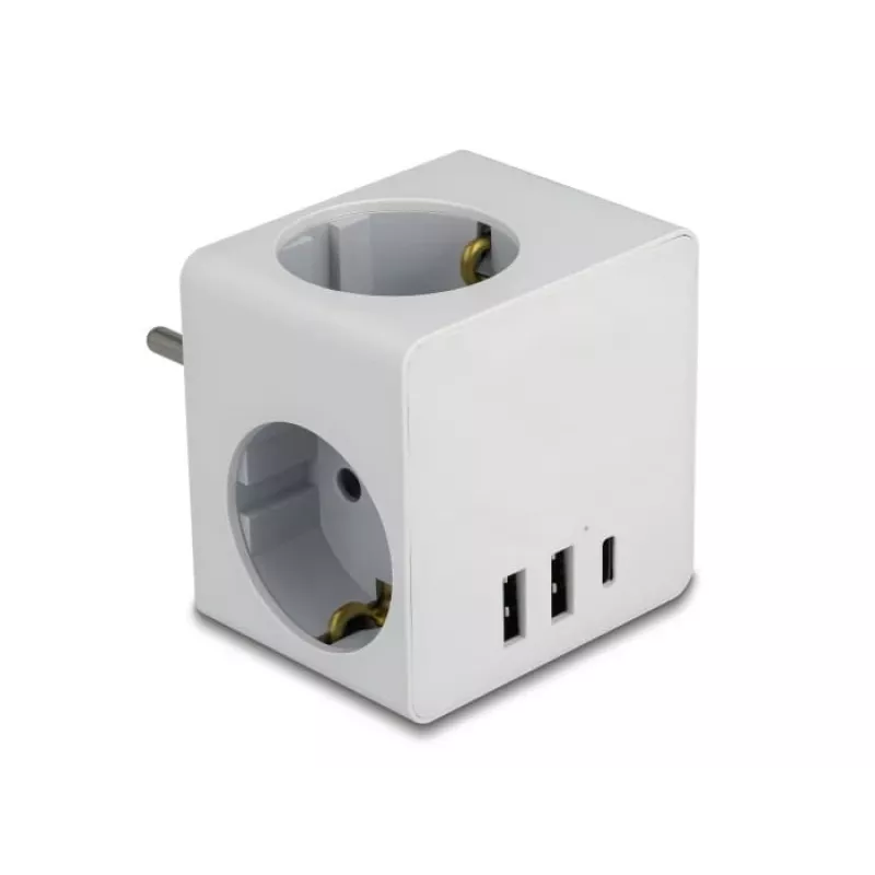 Netzstecker-Adapter Typ F DeLOCK 11496 2 USB-Anschlüsse 5 V 2,4 A 3 A