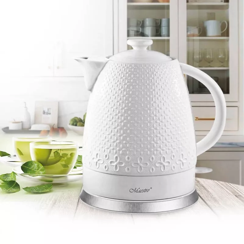 Elektrischer Wasserkocher Maestro MR-073 1,5 l 1500 W weiß, Hebelsteuerung, Wasserstandsanzeige