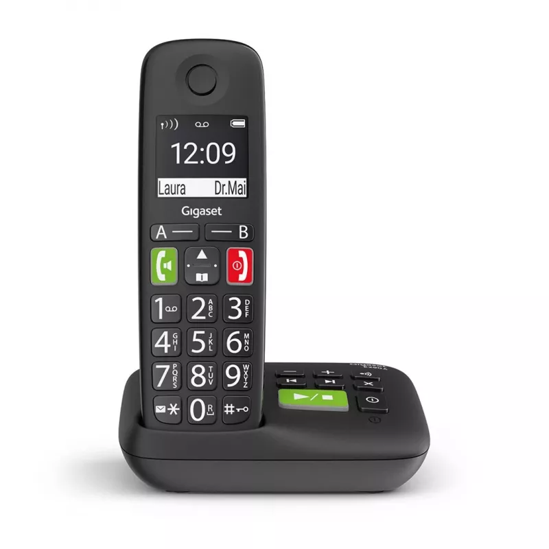 Gigaset E290A Analog-/DECT-Telefon mit Anruferkennung Schwarz